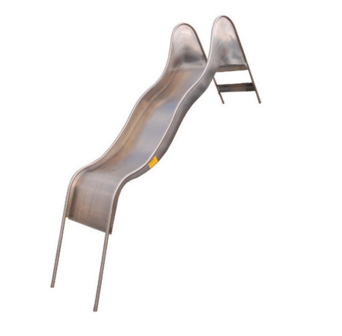 RVS glijbaan voor platformhoogte 0,85 - 100 cm vooraanzicht