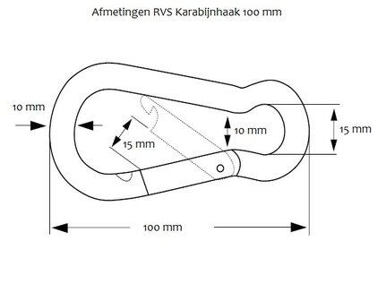 Afmetingen Karabijnhaak