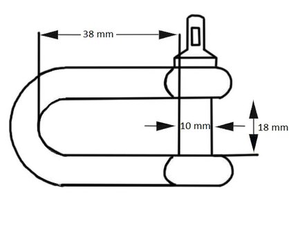 D-sluiting M10 verzinkt 38x18mm 