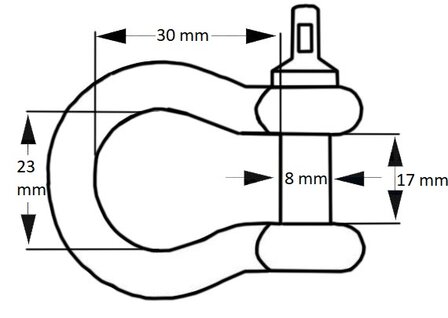 Harpsluiting M8 verzinkt 30x23mm 