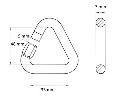 Noodschalm 48x35mm verzinkt SWL: 400kg