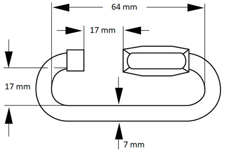 Noodschalm 64x17mm RVS SWL: 800kg