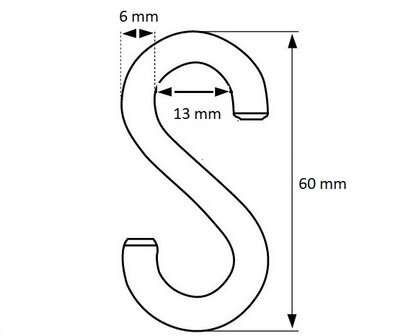 Afmetingen Stelacht Klapacht 60x6mm Verzinkt