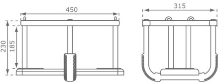 Babyzitje Rubber Basic met RVS Kettingen Openbaar afmetingen