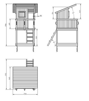 Blue Rabbit Speeltoren Beach Hut Premium Laag tekening