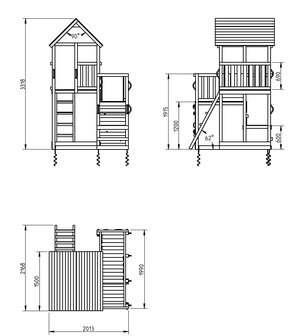 Blue Rabbit Speeltoren Penthouse Premium tekening