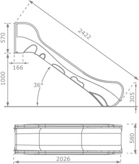 Kunststof Glijbaan 250c m Openbaar Gebruik Tekening