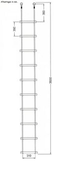 Touwladder 10 sporten 3.5m afmetingen