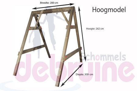 Vrijstaande zware schommel hoogmodel