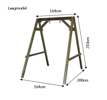 Vrijstaande schommel met 2 haken