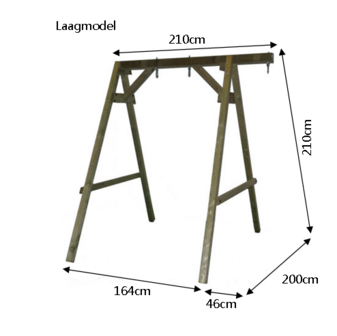 Vrijstaande schommel met 3 haken