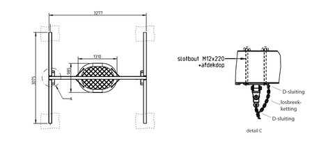 Tekening details Houten Nestschommel Professioneel