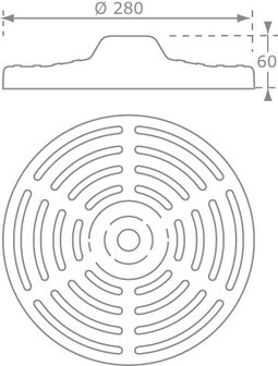 Schommeldisk Rubber met RVS Ketting (tekening)