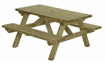 Picknicktafel rechthoek 45mm 150 x 150 cm