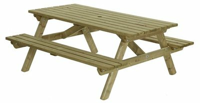 Picknicktafel rechthoek 45mm 200 x 160 cm