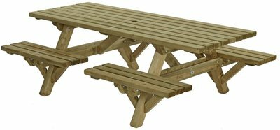 Picknicktafel rechthoek Open instap 45mm 230 x 160 cm