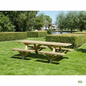 Picknicktafel rechthoek Open instap 45mm 230 x 160 cm