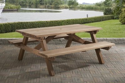 Picknicktafel rechthoek 40mm 180 x 160 cm Hardhout