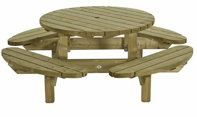 Picknicktafel Rond 45mm &Oslash;195 cm