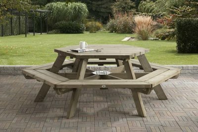 Picknicktafel Zeshoek 45mm &Oslash;225 cm