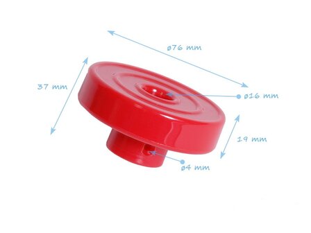 Kunststof Knoop voor gewapend touw Geel &Oslash;16 mm