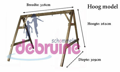 Douglas schommel zwaar, hoog met 4 haken