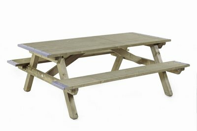 Picknicktafel rechthoek 35mm 200 x 160 cm met Dicht blad en zitting