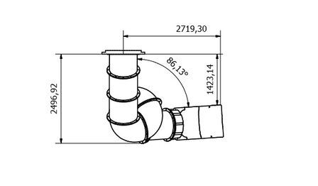 Kunststof modules spiraalglijbaan platformhoogte 250 cm