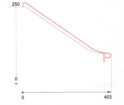 Losse Glijbaan RVS tot Platformhoogte 225 t/m 250 cm