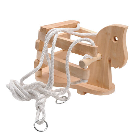 Babyschommel houten paard PP touwen (wit)