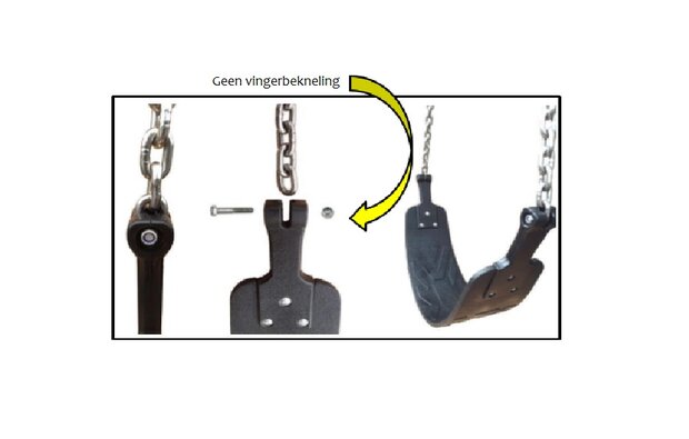 Flexibel rubberzitje premium met kettingen