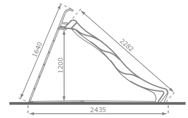 Vrijstaande Glijbaan Rex afmetingen