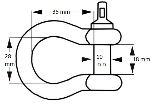 Harpsluiting M10 verzinkt 35x28mm