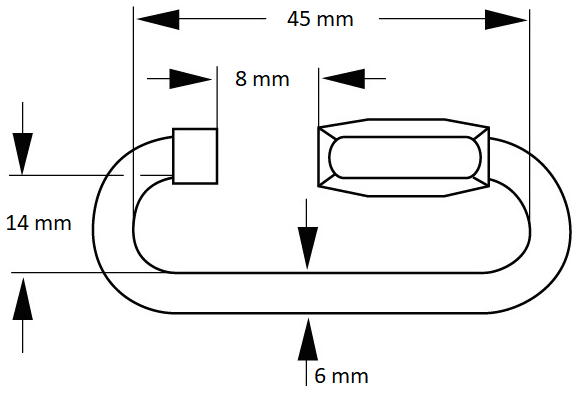 Noodschalm 45x14mm verzinkt SWL: 400kg