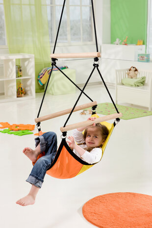 Kinderhangstoel Kids Swinger Geel/Oranje lighouding