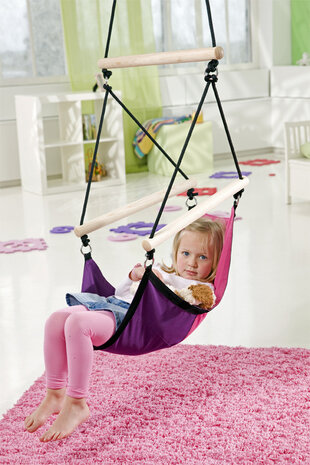 Kinderhangstoel Kids Swinger Roze/Paars sfeer rechterzijde