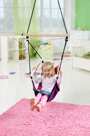 Kinderhangstoel Kids Swinger Roze/Paars sfeer voorzijde