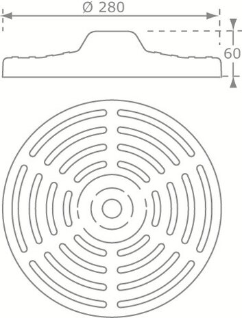 Schommeldisk Rubber met Beschermhuls afmetingen