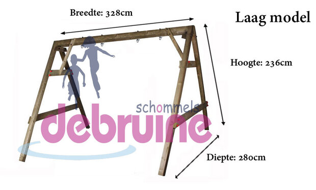 4 haken schommel zwaar model laag