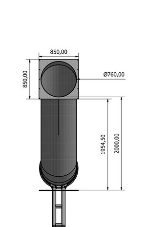 RVS Buis Glijbaan tot Platformhoogte 200 cm