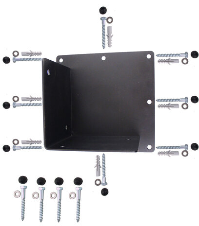 muur steun Paal 200 210 cm tot hoekverbinding anker zwarte vierkante roest vast vrij staal hout muursteun