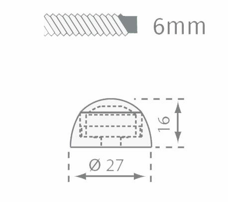 Afmetingen afdekdop M6