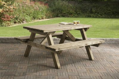 Picknicktafel rechthoek 45mm 150 x 150 cm