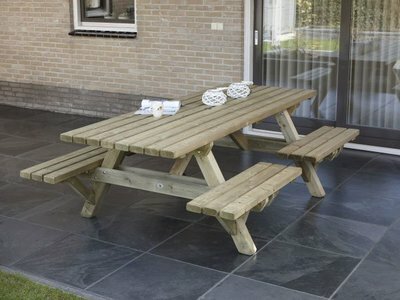 Picknicktafel rechthoek Open instap 45mm 230 x 160 cm