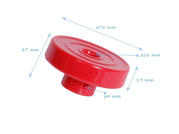 Kunststof Knoop voor gewapend touw Rood Ø16 mm