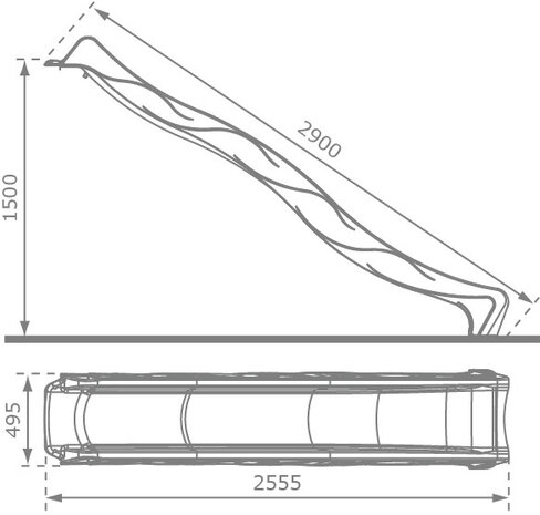 Losse aanbouw glijbaan 290cm Rood