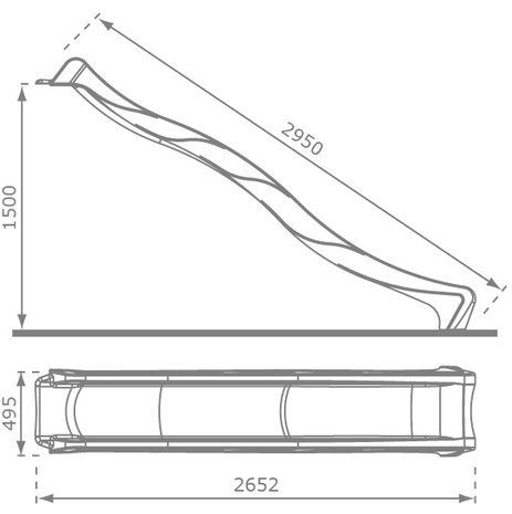 Losse glijbaan S-line voor Platformhoogte 150cm Groen