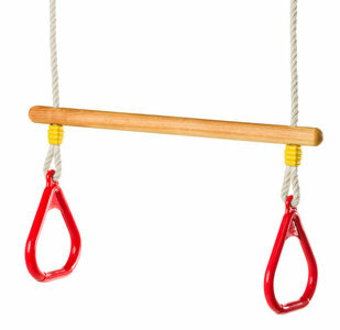 Houten trapeze lijnzaadolie met driehoeksringen Rood PH Touw