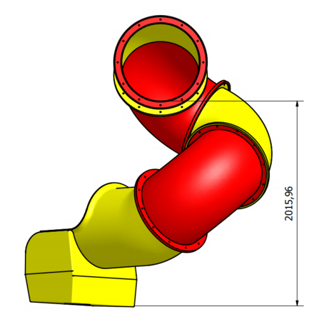 Kunststof modules spiraalglijbaan platformhoogte 250 cm