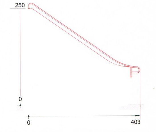 Losse Glijbaan RVS tot Platformhoogte 225 t/m 250 cm